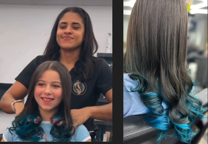 Fantasy blue color on young client — Salon Melisa