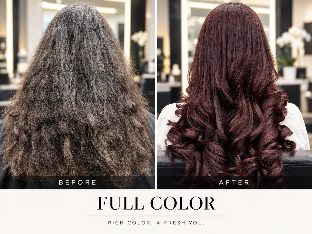 Full color transformation at Salon Melisa Hair Studio in Lutz, Florida