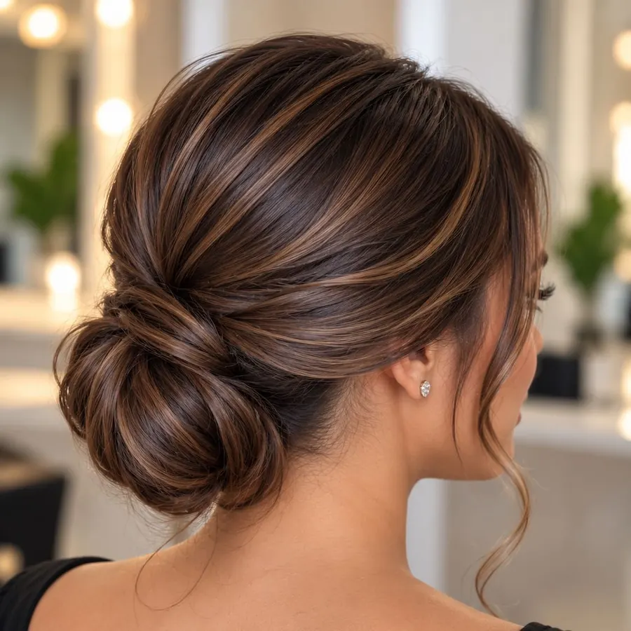 Simple updo hairstyle at Salon Melisa Hair Studio in Lutz, Florida